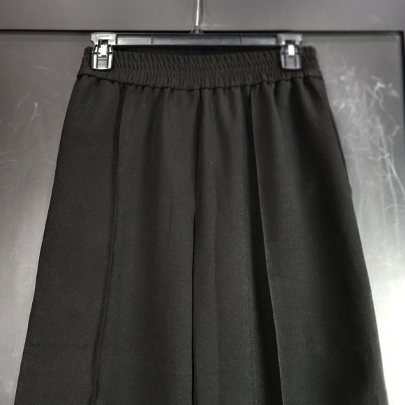 Top Shop Black Elastic Waist Pull Up Wide Leg Pants Size 4 - Picture 3 of 7